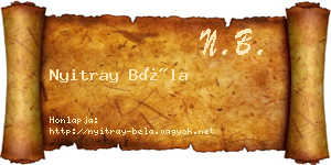 Nyitray Béla névjegykártya